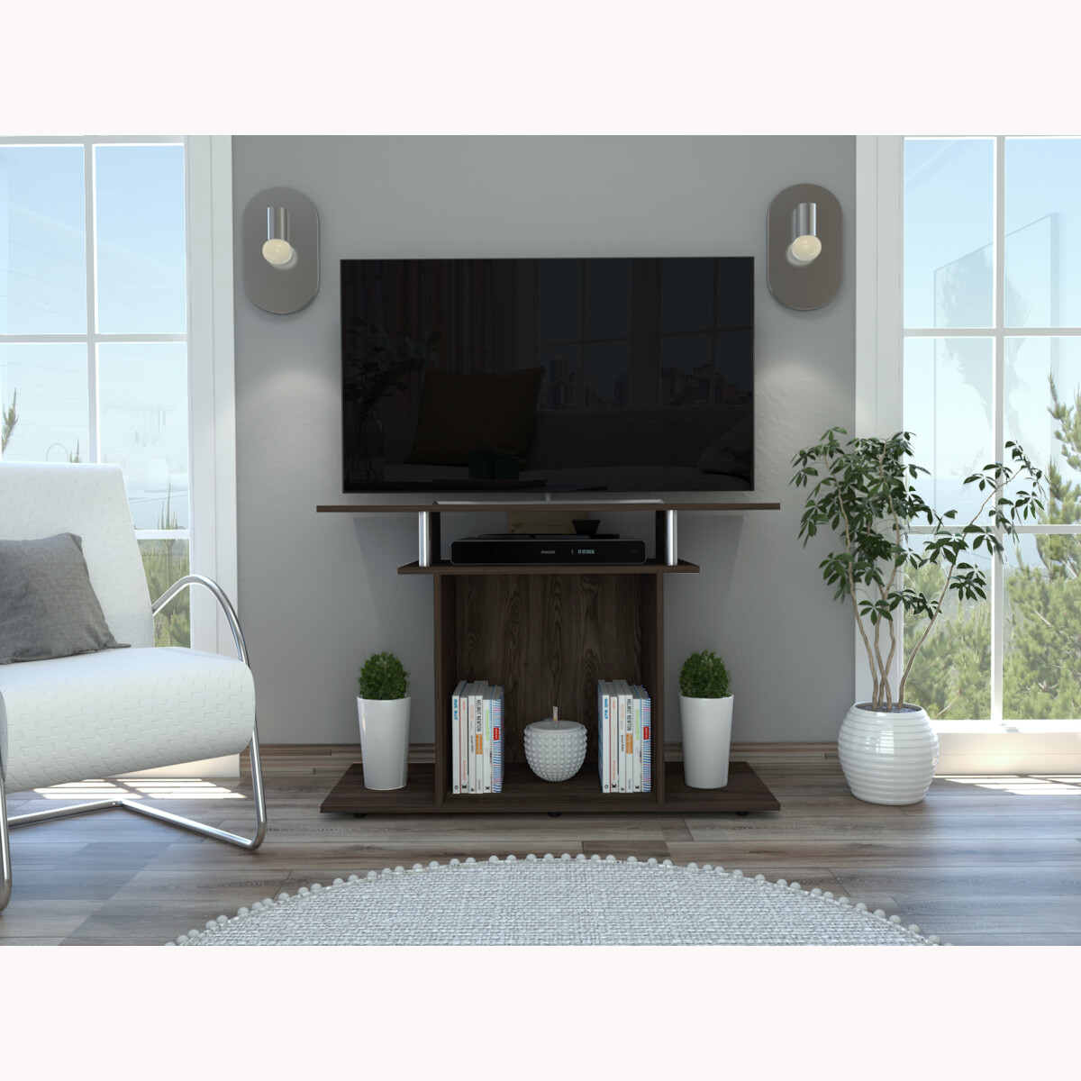 MUEBLE ARMABLE DE TV IDEAL PARA PANTALLAS DE 42 PULGADAS MODELO INVY.