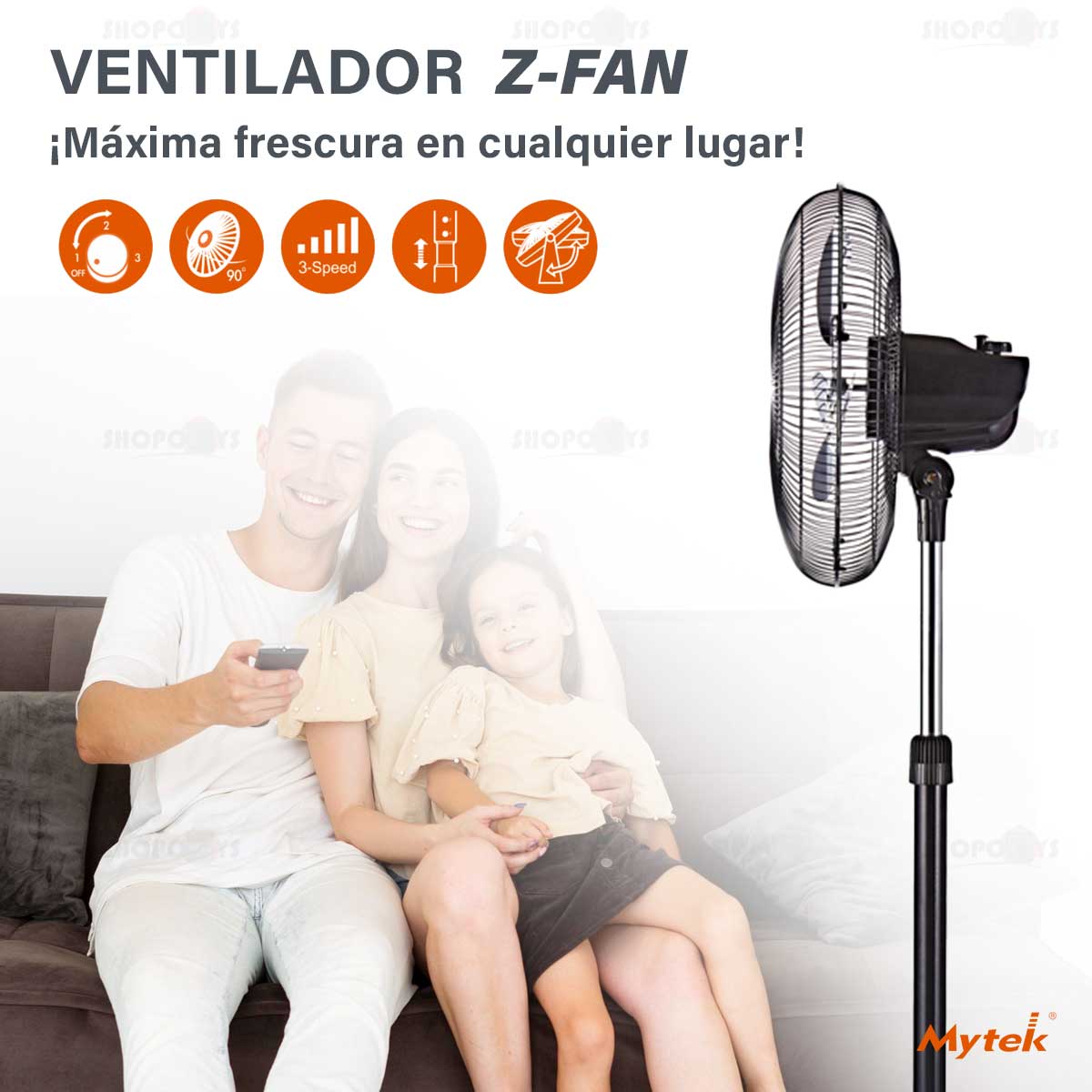 Ventilador Zfan 3388 De Pedestal 40.6 Cm Industrial Metalico