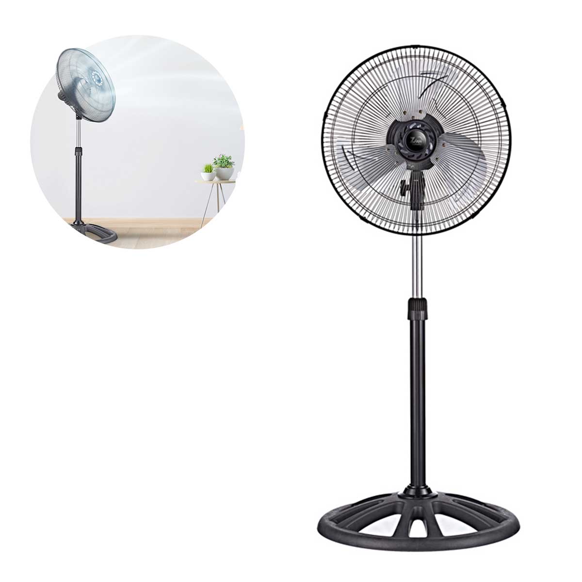 Ventilador Zfan 3388 De Pedestal 40.6 Cm Industrial Metalico