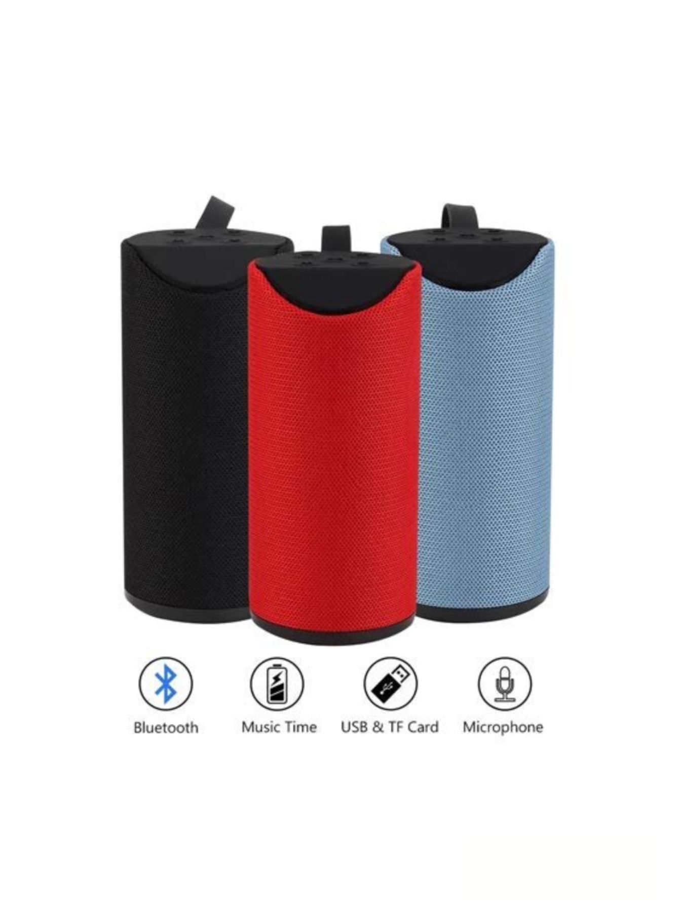 Bocina bluetooth Portátil Cilíndrica Recargable .