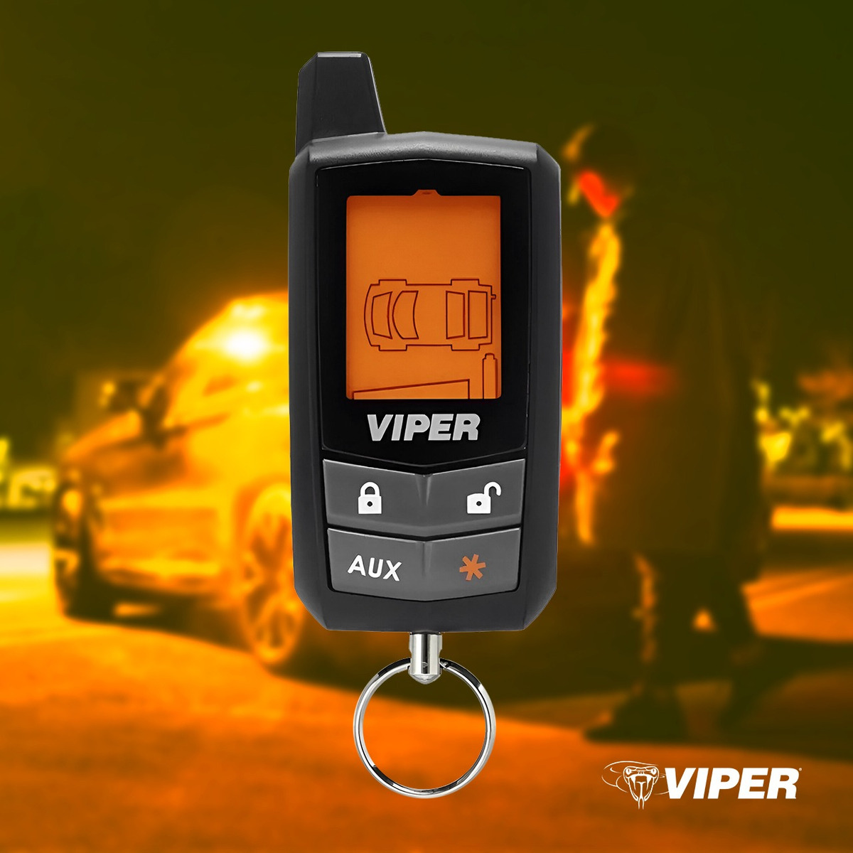 Alarma De Seguridad Viper 3306v 2 Vias Con Control Con Pantalla.