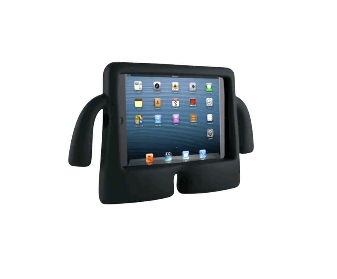 Funda Protectora Infantil con Bracitos más Mica de Cristal Gratis para Tablet Samsung Tab 4 SM-T230/T231 7.0" Color Negro.