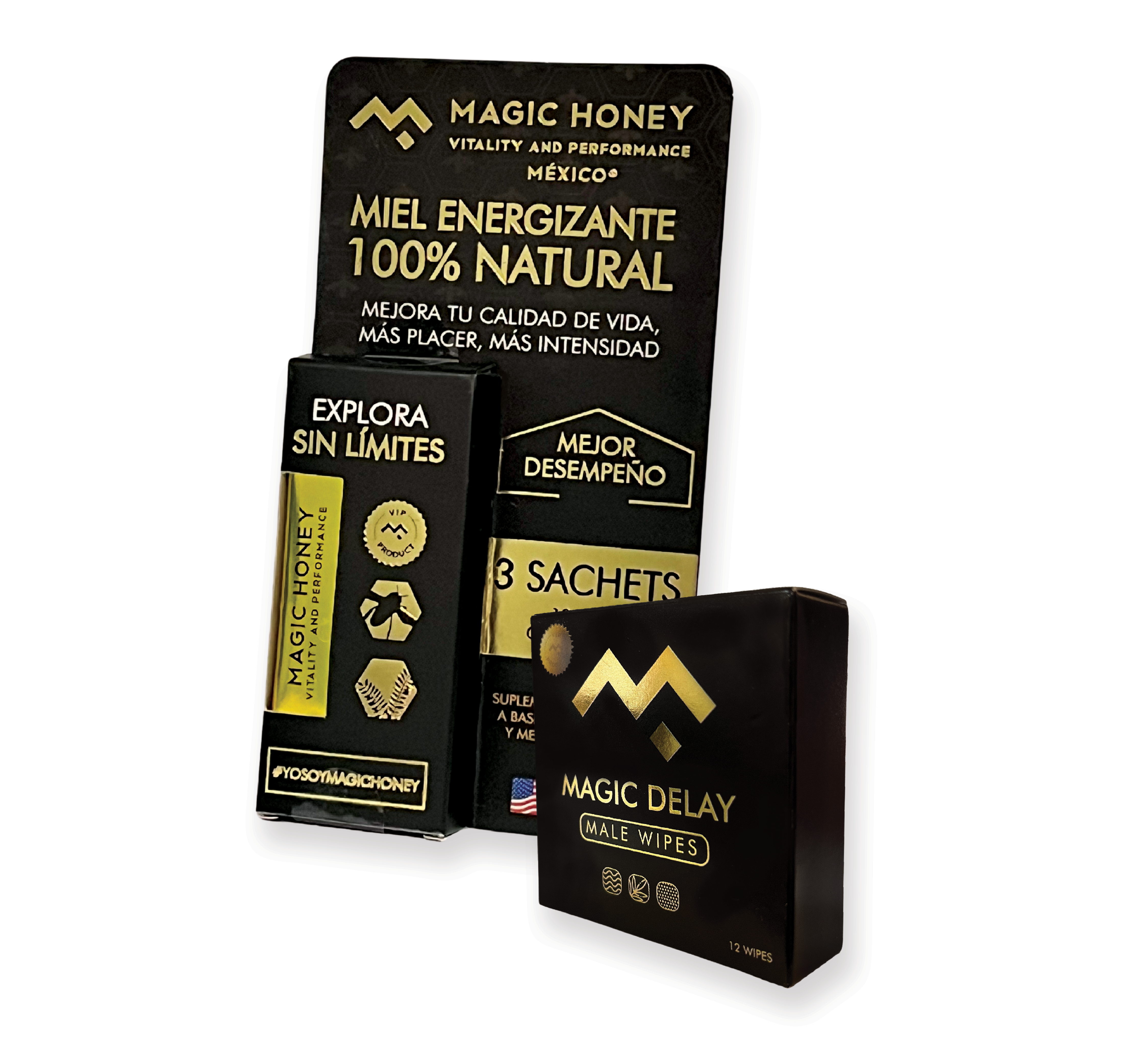 Magic Honey Miel Vip Original Organica DUO 3 Sachet + 12 Magic Delay