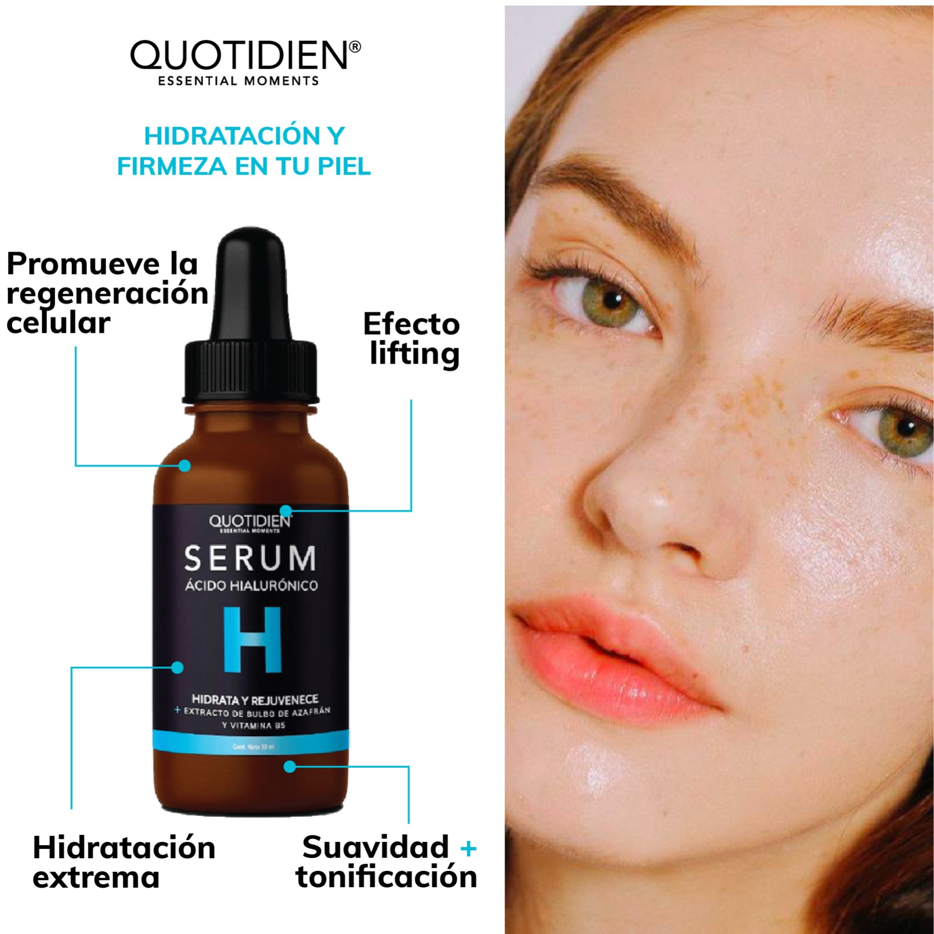 Kit Serum Vitamina C + Suero Acido Hialuronico + Niacinamida + Serum Ácido Glicólico Skin Care Hidratante Facial Quotidien