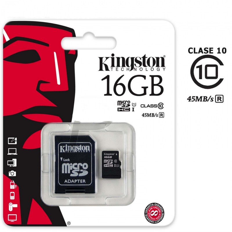 Tarjeta de memoria con adaptador SD 16G.