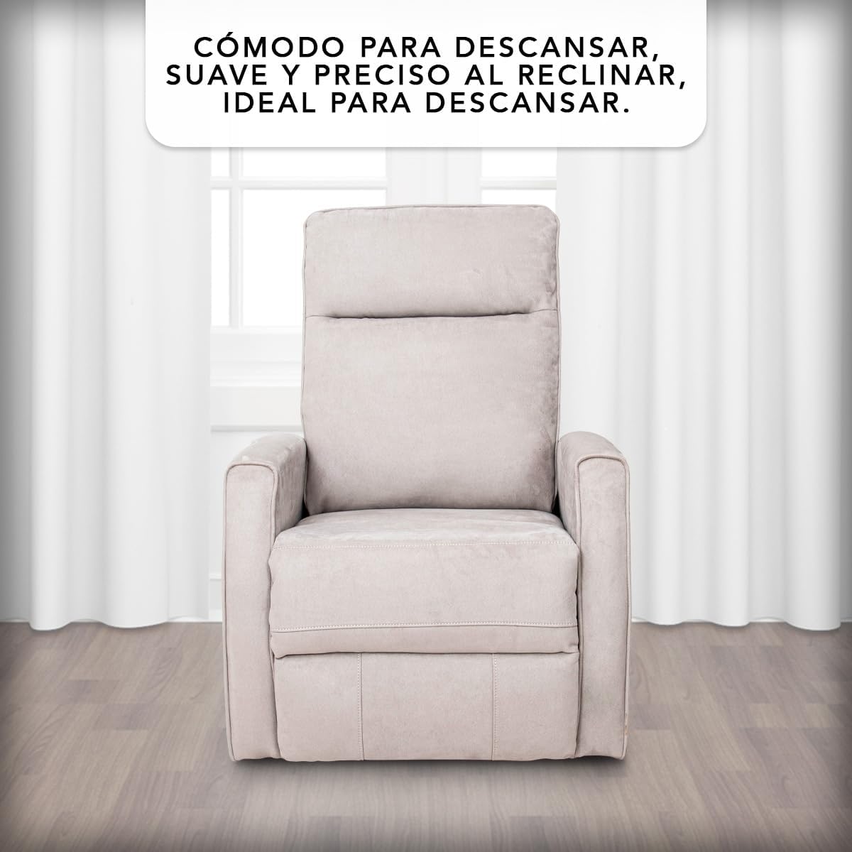 Sillón Reclinable para Adultos Giratorio con Mecedora - con Tela Suave - Sistema Manual - Calisto.