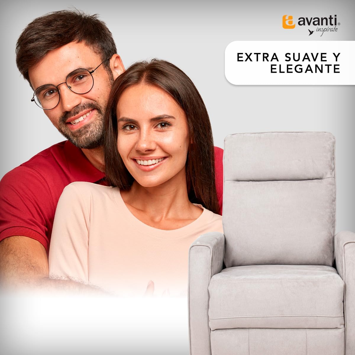 Sillón Reclinable para Adultos Giratorio con Mecedora - con Tela Suave - Sistema Manual - Calisto.