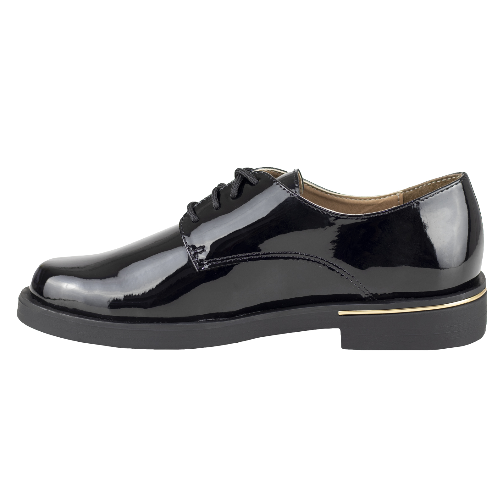 Zapato Derby De Mujer Salamandra 28002 Charol Negro Confort.
