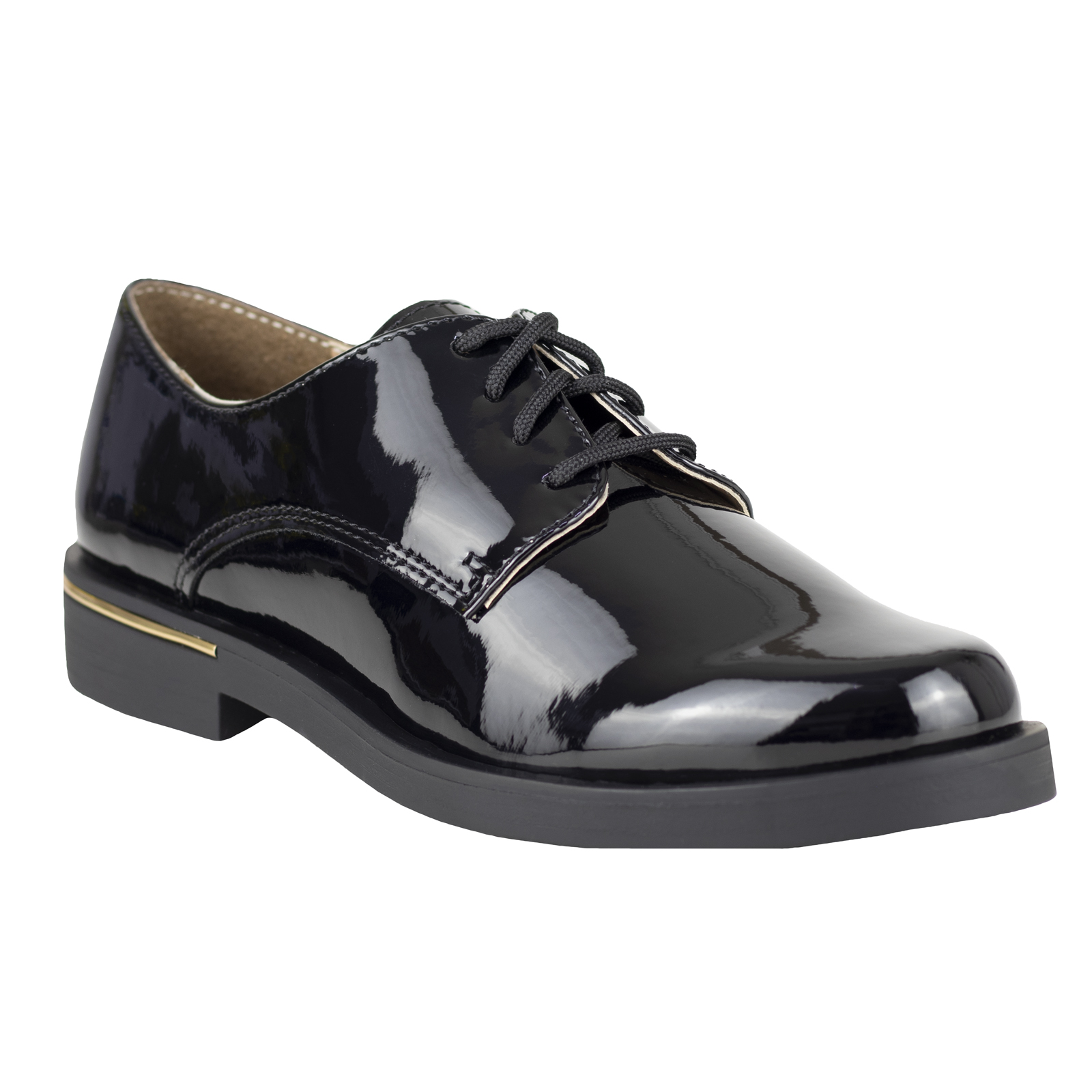 Zapato Derby De Mujer Salamandra 28002 Charol Negro Confort.