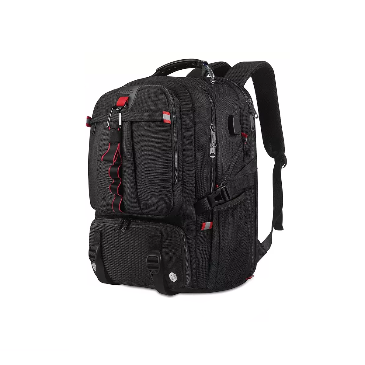 Mochila Gym Con Compartimento Para Zapatos de Viaje 50 L Para Hombre Y Mujer Mochila Para Laptop De 17 Pulgadas Color Negro
