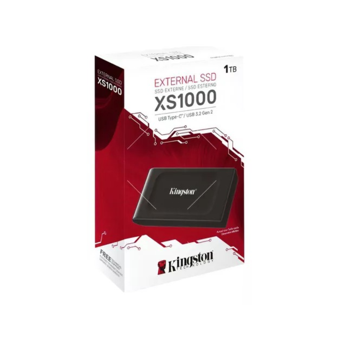 Unidad Estado Solido Kingston Ssd Xs1000 Externo 1tb Usb 3.2 Color Negro.