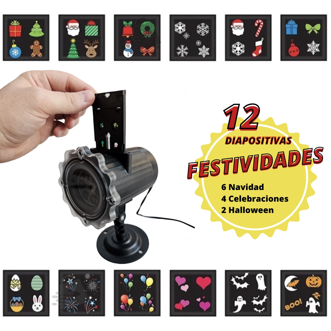 Proyector LED 12 Modos Fiestas de Temporada