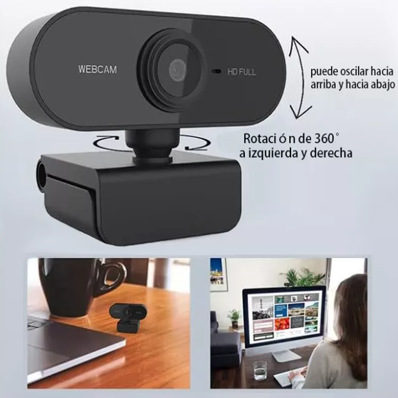 Cámara Web Usb Full Hd 1080p Con Micrófono Transmisión