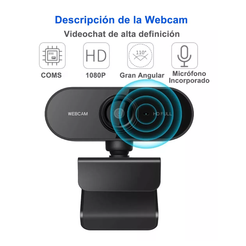 Cámara Web Usb Full Hd 1080p Con Micrófono Transmisión