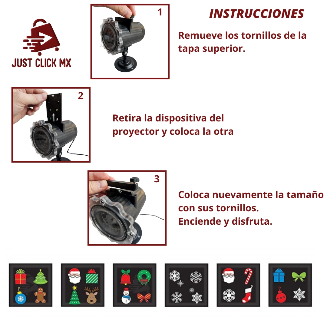 Proyector LED 12 Modos Fiestas de Temporada
