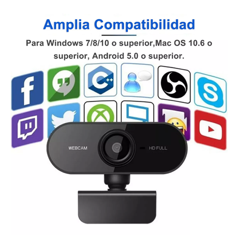Cámara Web Usb Full Hd 1080p Con Micrófono Transmisión