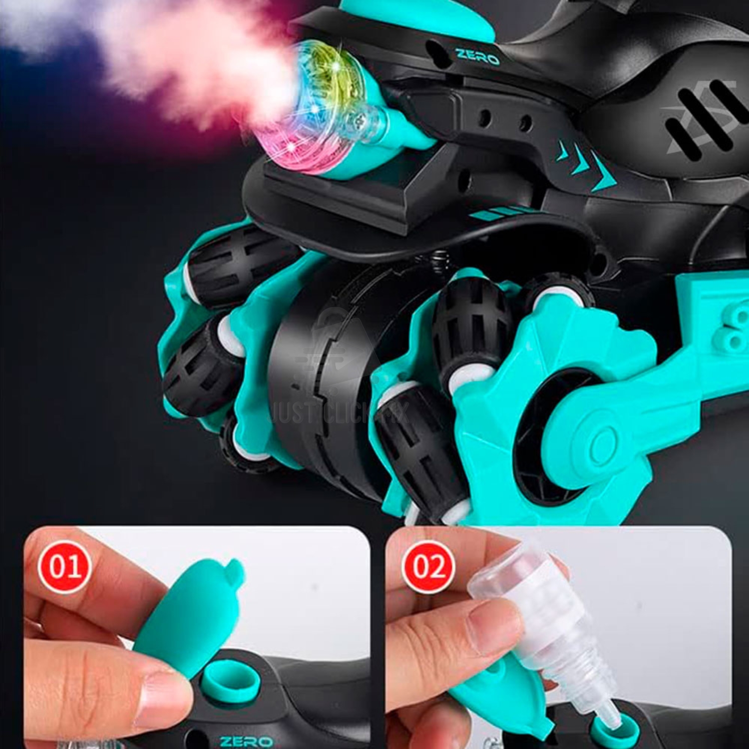 Moto Futurista a Control Remoto Lanza Humo.