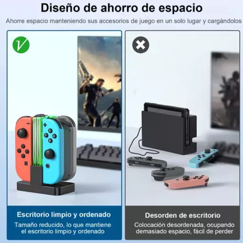 Cargador Para Mando Nintendo Switch Joycon Agarre De Carga.