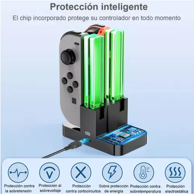 Cargador Para Mando Nintendo Switch Joycon Agarre De Carga.