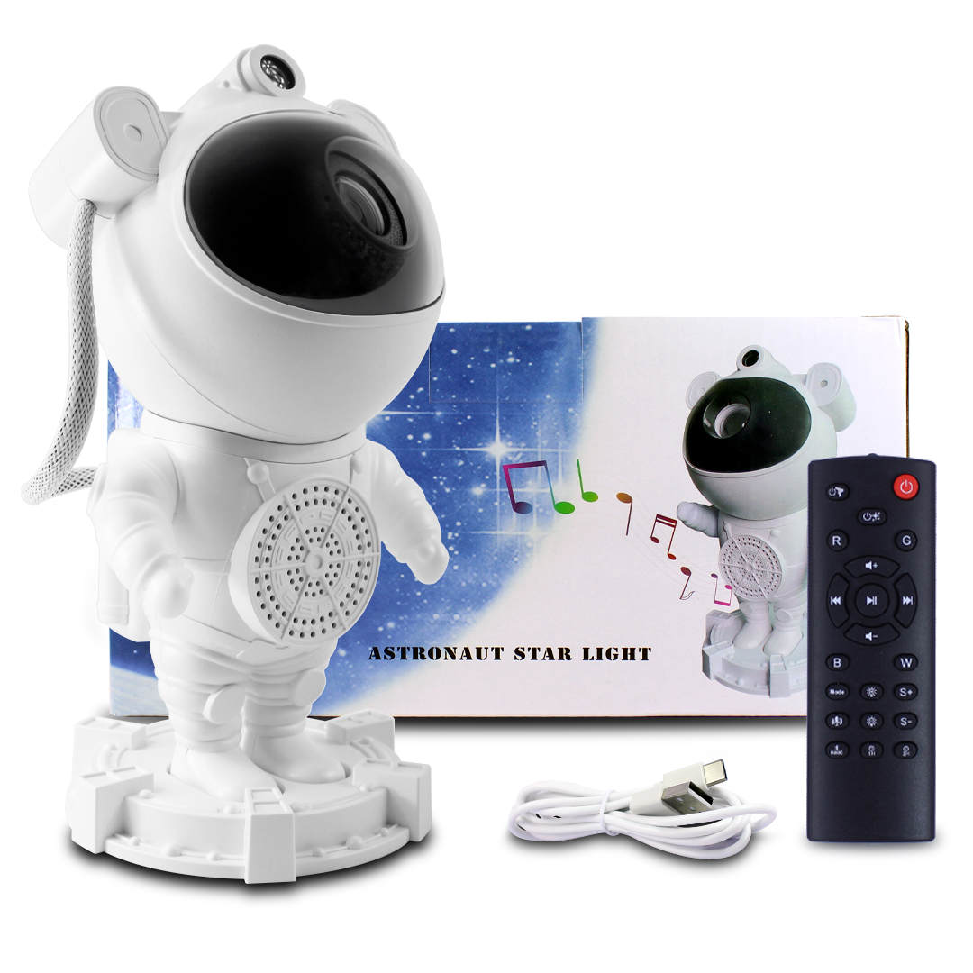 Lampara Bocina Bluetooth Proyector LED Astronauta