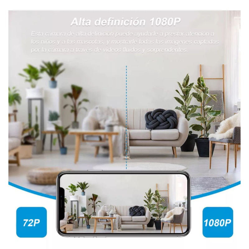 Cámara de seguridad WiFi inalámbrica.