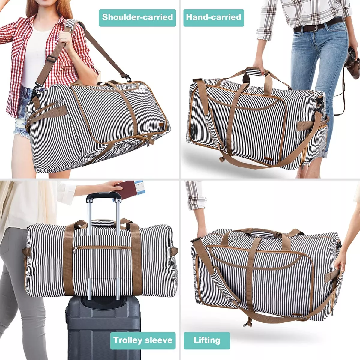 Mochila De Viaje Plegable Maleta Deportiva Hombre Y Mujeres