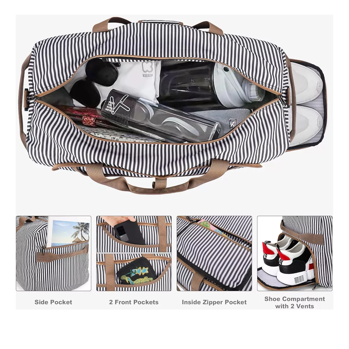 Mochila De Viaje Plegable Maleta Deportiva Hombre Y Mujeres