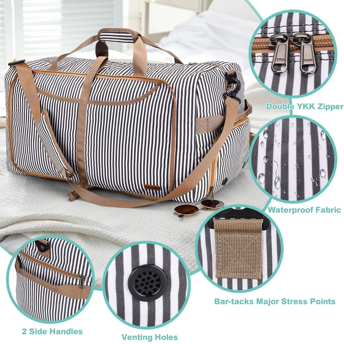 Mochila De Viaje Plegable Maleta Deportiva Hombre Y Mujeres