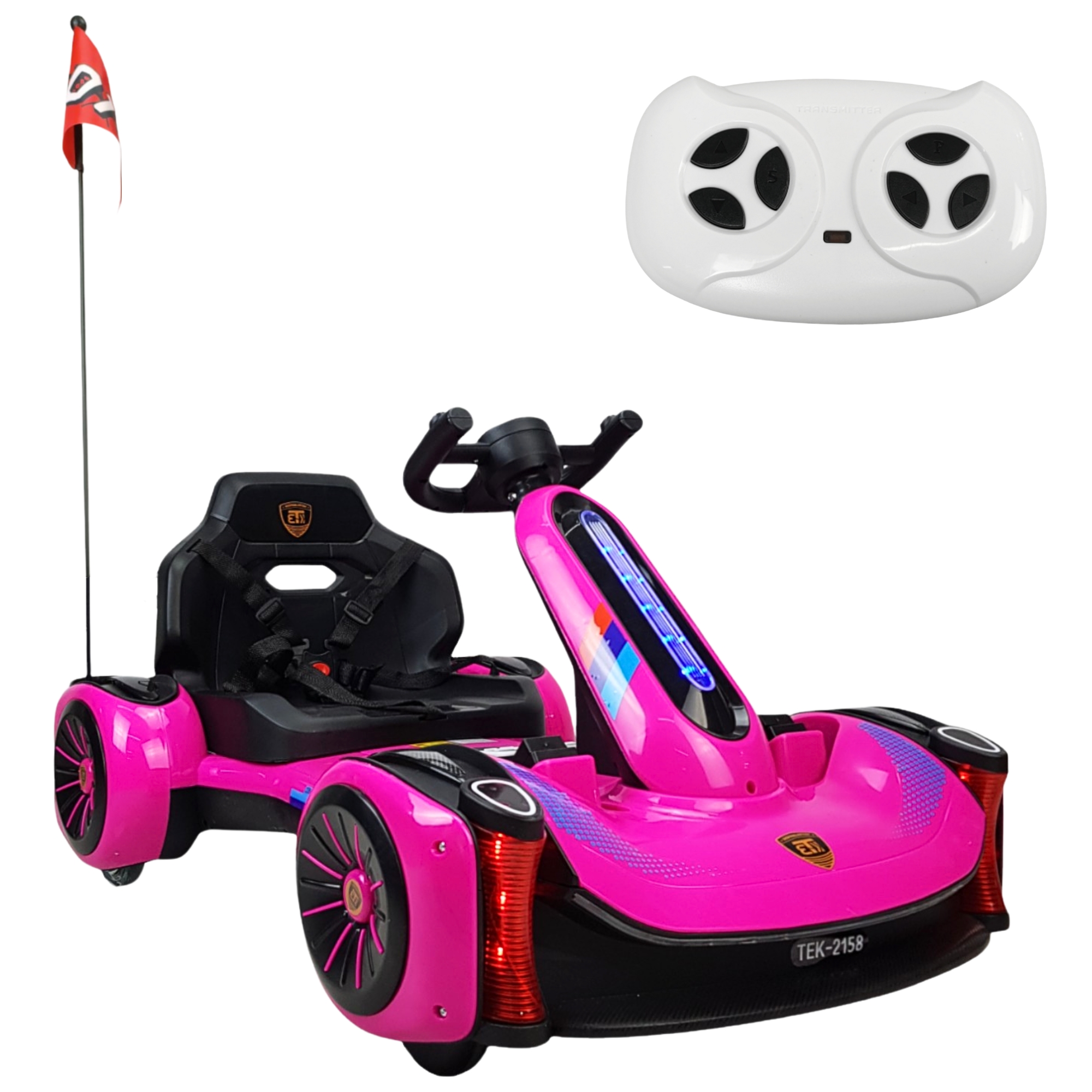 Go Kart Montable Electrico Control Remoto Luz y Sonido 12V - ROSA.