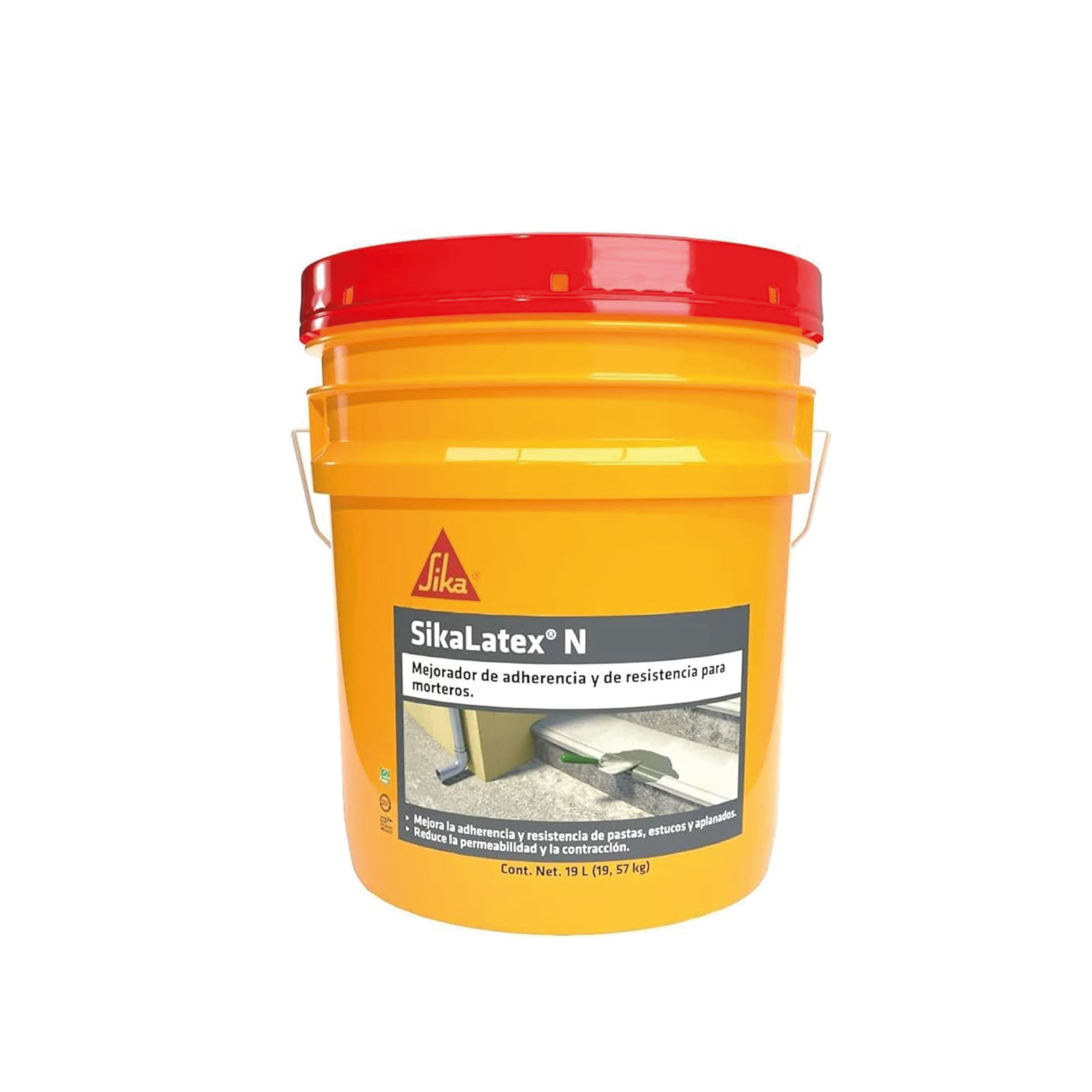 Sika - Resina acrílica Sika Latex N - Aditivo mejorador de resistencia Blanco - Cubeta 19 L