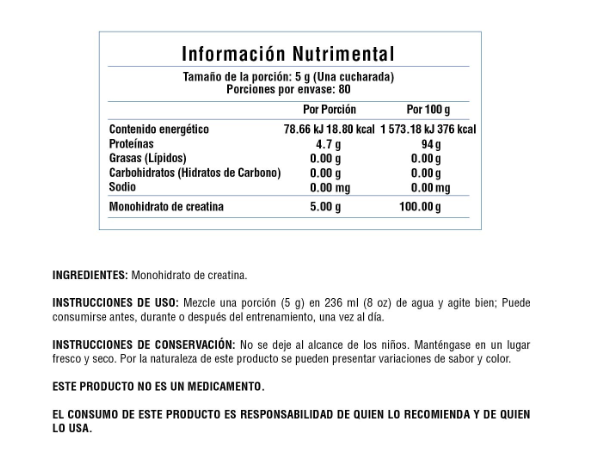 Creatina Monohidratada Hi Tech gr (80 serv) .