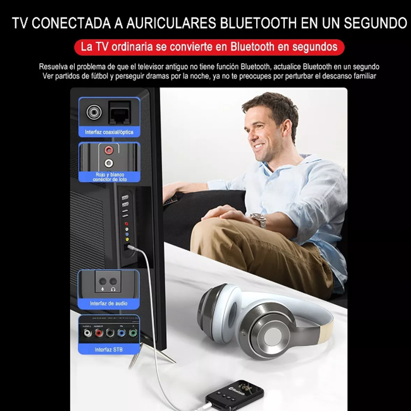 Transmisor receptor Lcd Bluetooth 5.0 Para Pc Tv Altavoces
