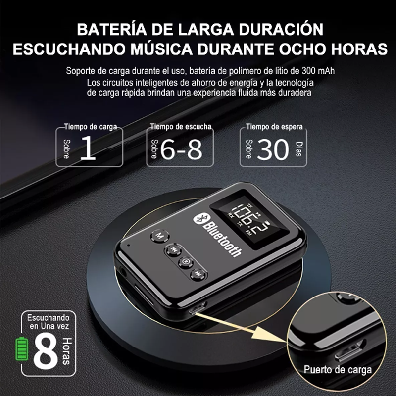 Transmisor receptor Lcd Bluetooth 5.0 Para Pc Tv Altavoces