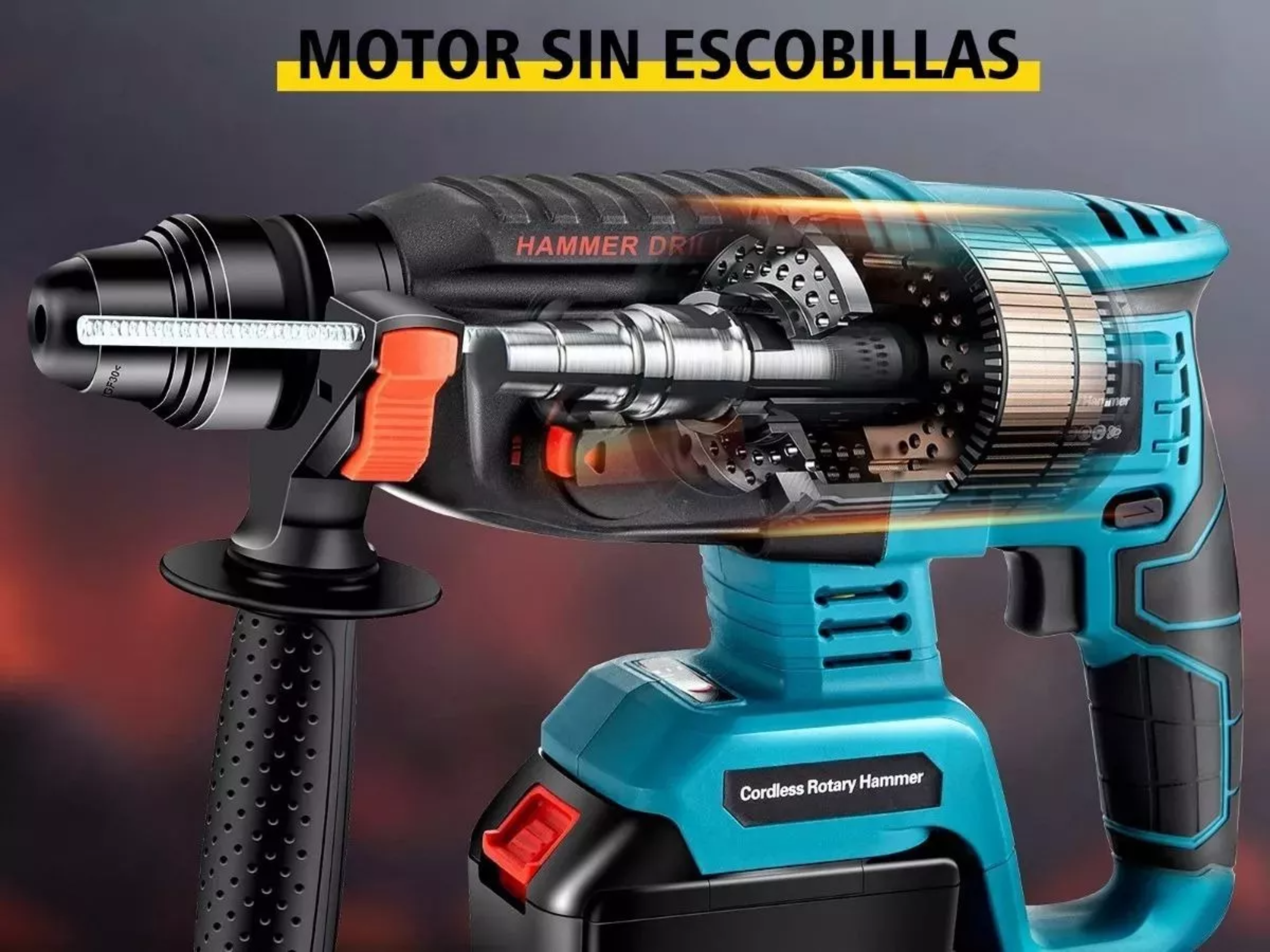 Rotomartillo Inalámbrico Taladro Sds-plus 2000w/2 Batería.