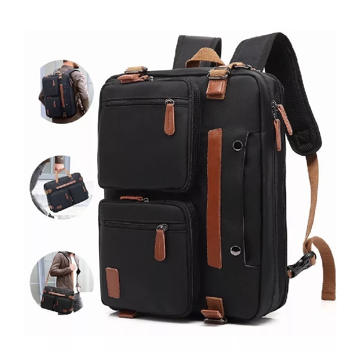 Mochila Maletín Bolso Mensajero 3 En 1 Para Laptop De 17.3in.