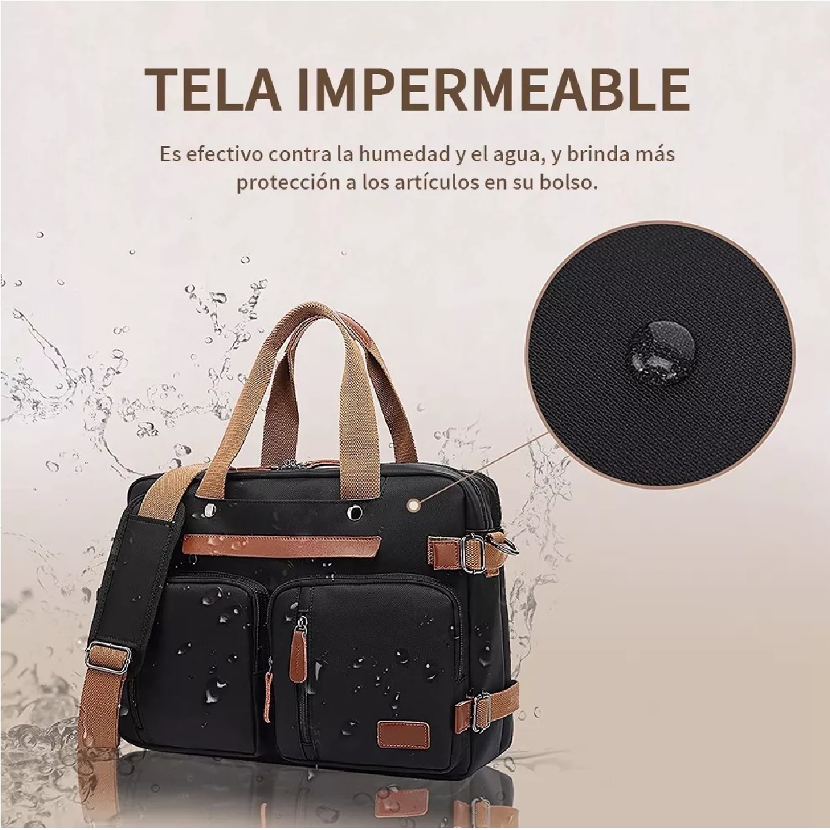 Mochila Maletín Bolso Mensajero 3 En 1 Para Laptop De 17.3in.