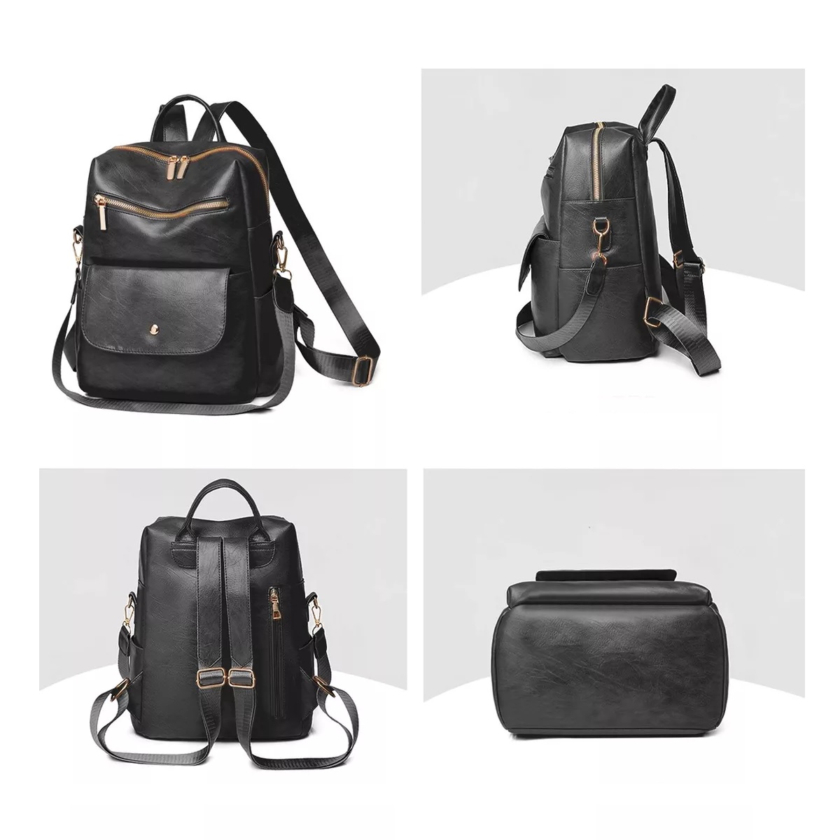 Mochilas Para Mujer Casual Impermeable Negro.