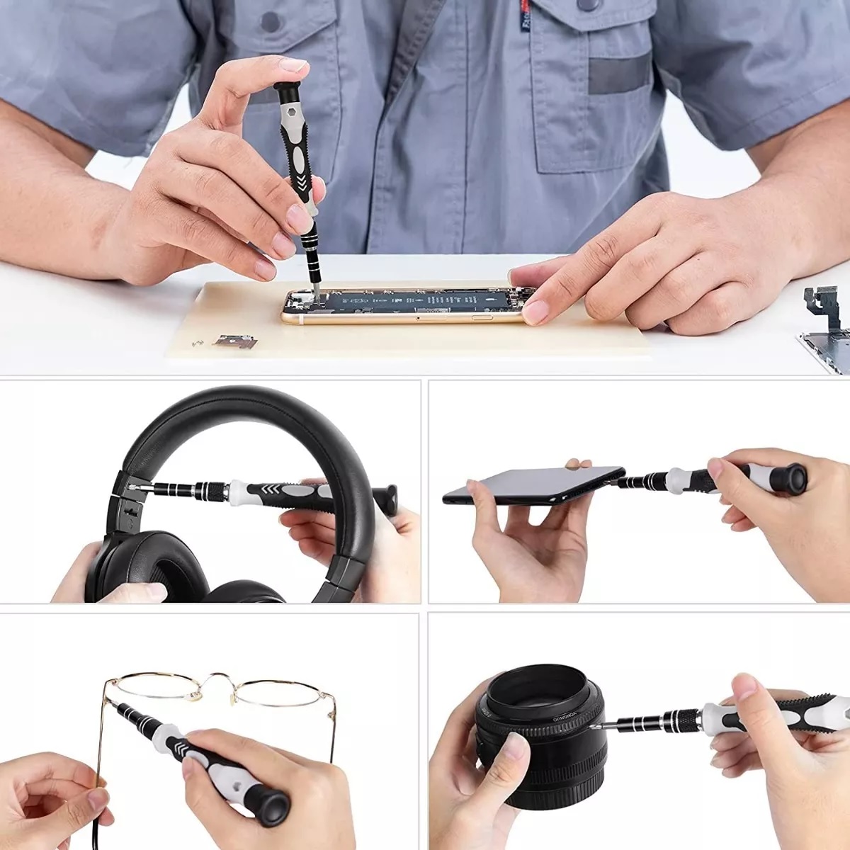 Kit De Desarmadores Y Herramientas De Precisión 115 Pzs Negro