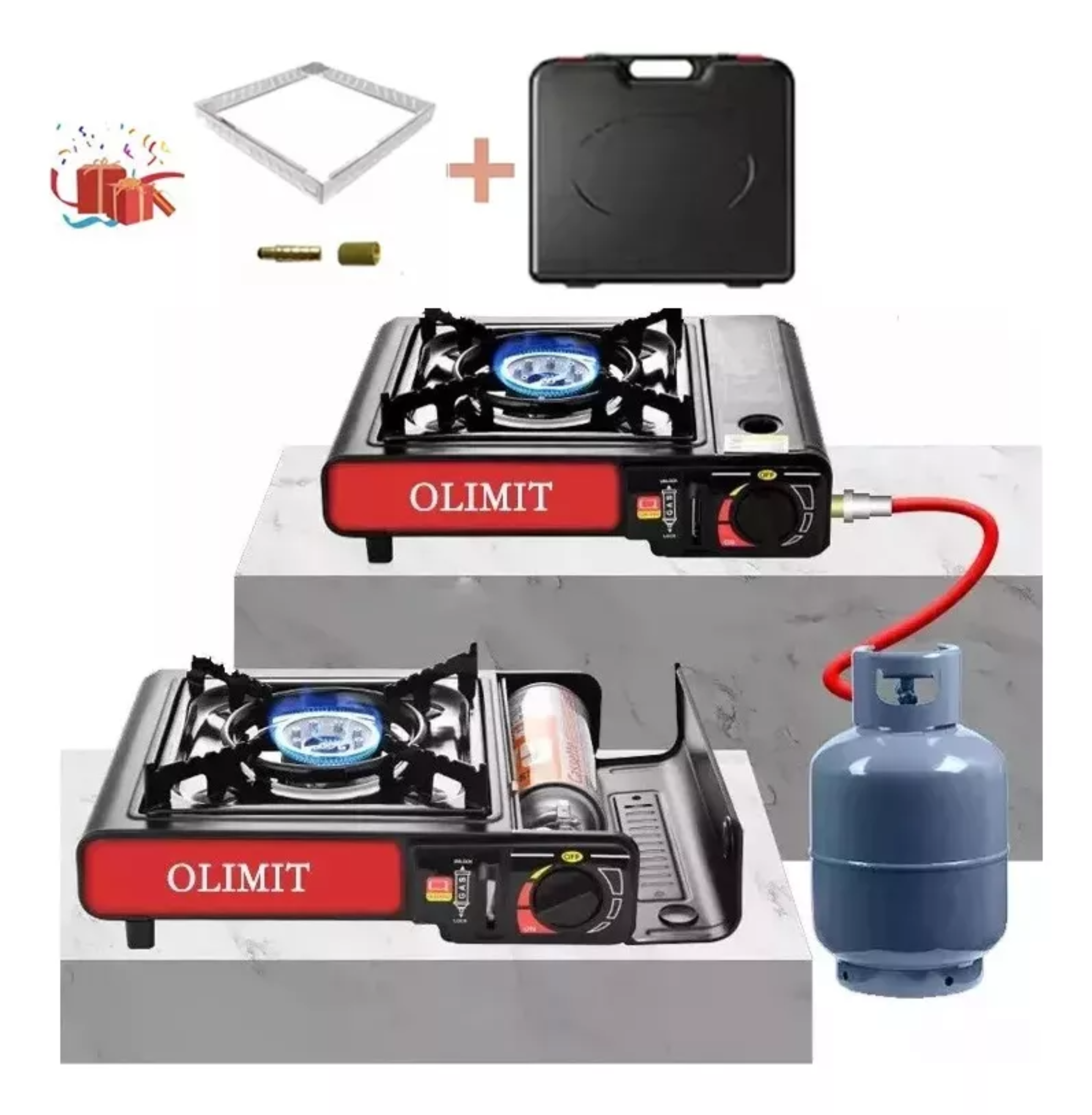 Para Acampar Calentador De Camping Gas Butano Multifuncional By Olimit, Estufa, Estufa De Gas Para Acampar, Acampar, Con Estuche Sin Gas.