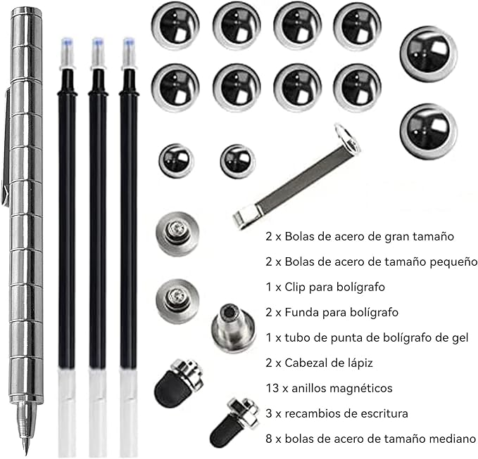 A Bolígrafo de juguete multifuncional, bolígrafo de metal que reduce el estrés, bolígrafo de escritura deformable multifuncional, juguete artilugio para aliviar el estrés, regalo para niños o amigos.