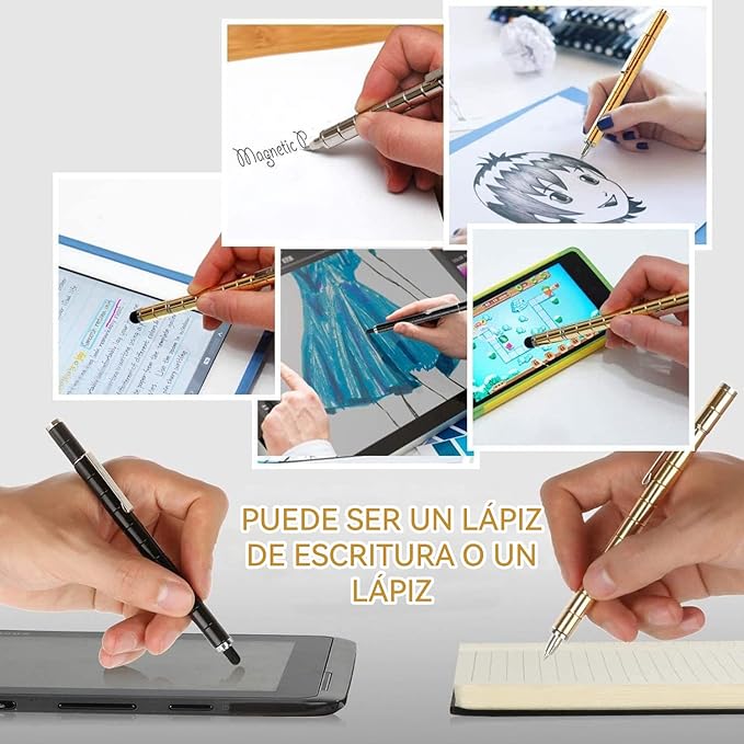A Bolígrafo de juguete multifuncional, bolígrafo de metal que reduce el estrés, bolígrafo de escritura deformable multifuncional, juguete artilugio para aliviar el estrés, regalo para niños o amigos.