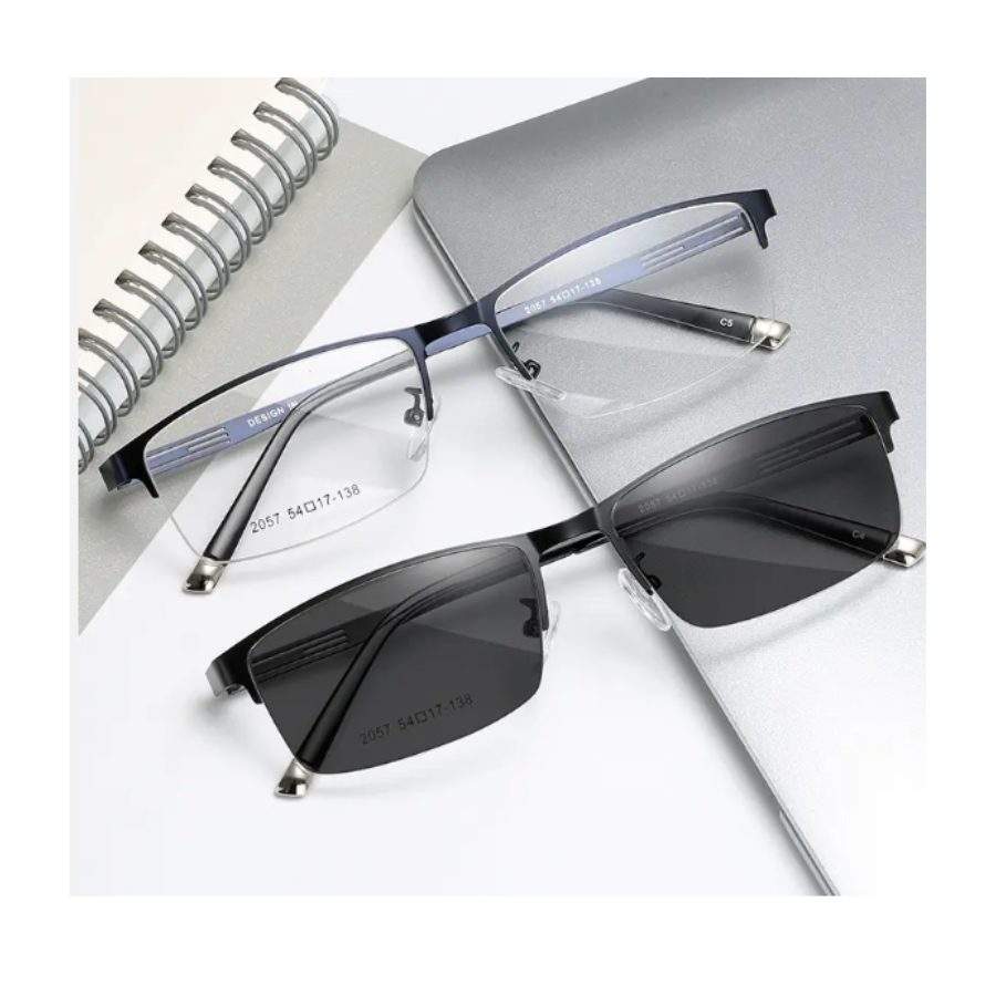 Gafas bloque luz azul y fotocromáticos cambio color marco metál.