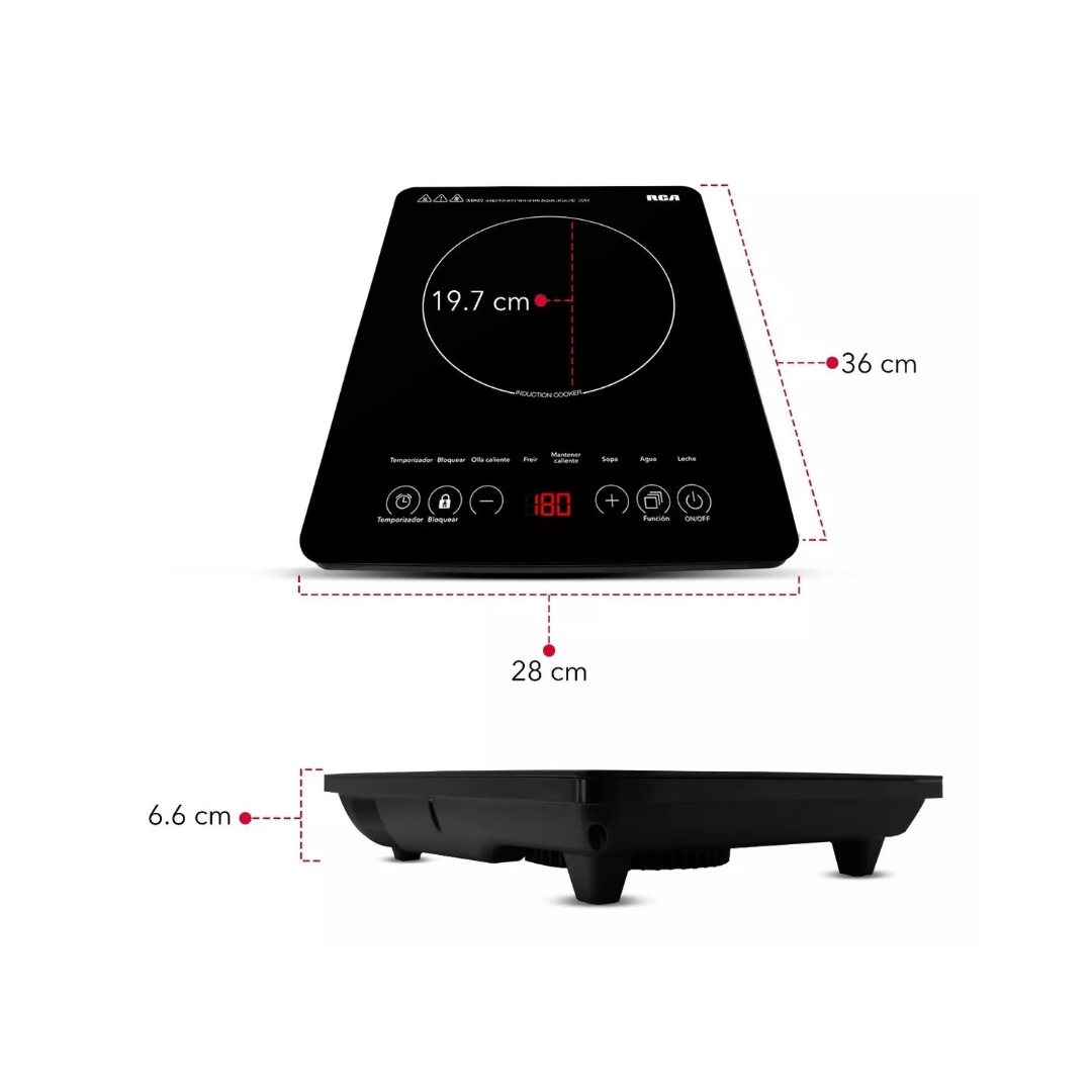 Rca Parrilla De Inducción Eléctrica Rc-12a3 Cocina Color Negro