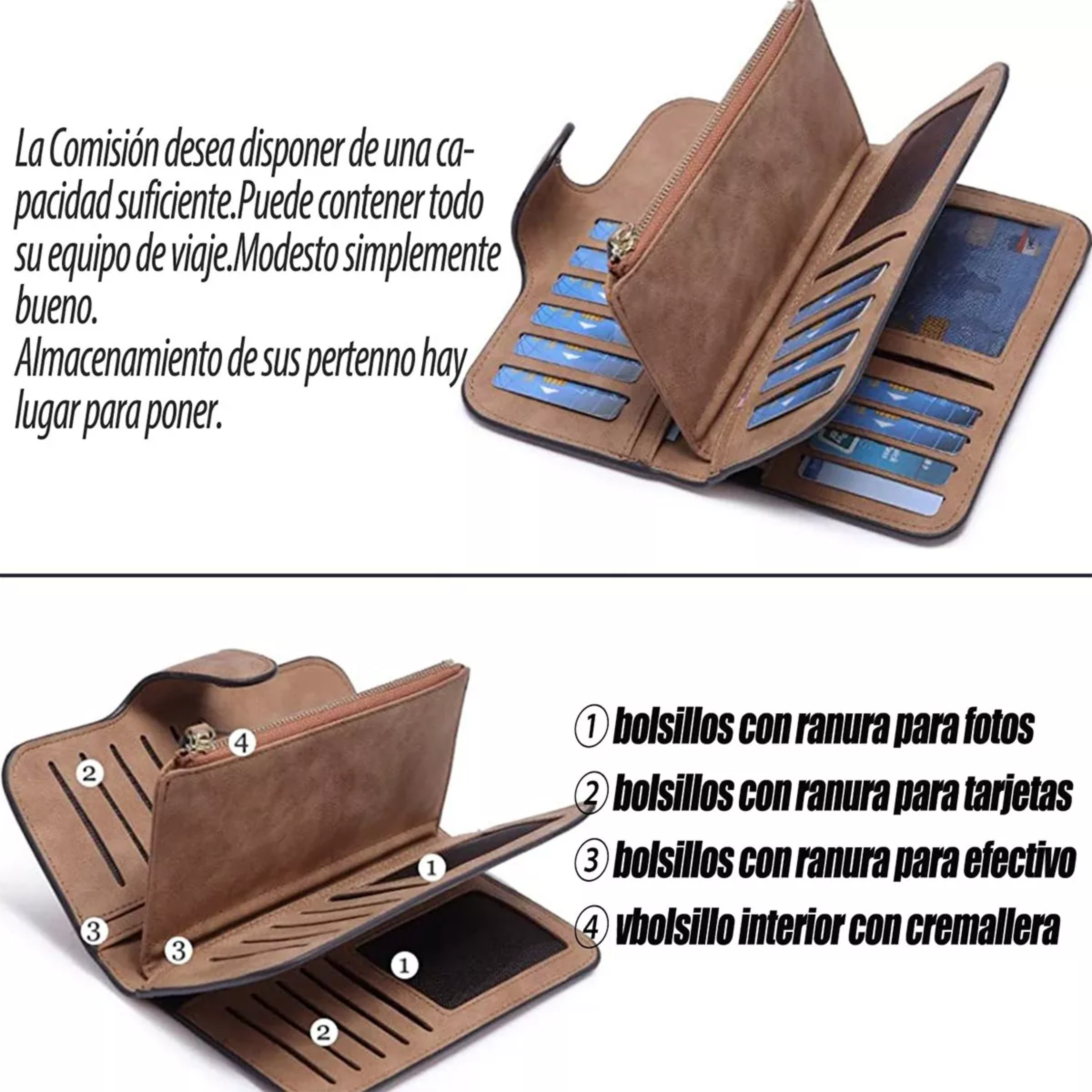 Juvenil Y Excelente Cartera Con Monedero Para Mujer Dama.