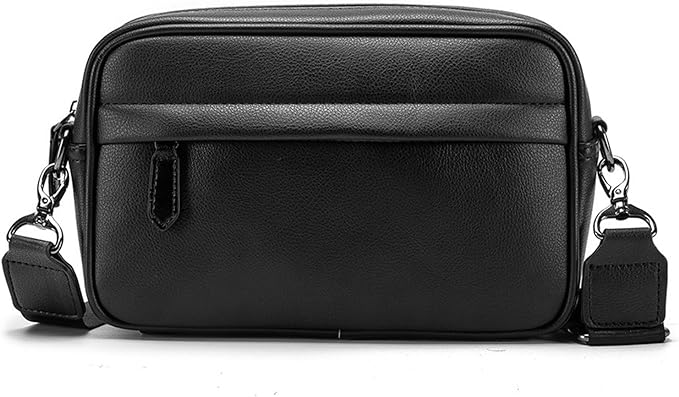 A Bandolera Hombre,Mariconera,Crossbody Hombre,Bolsa Mensajero Bandolera Piel,Impermeable Bolsa Crossbody,Para Uso Diario,Deportes,Empresas,Senderismo,viajes,negro.