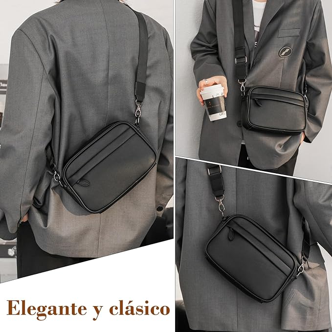 A Bandolera Hombre Mariconera Crossbody Hombre Bolsa Mensajero Bandolera Piel Impermeable Bolsa Crossbody Para Uso Diario