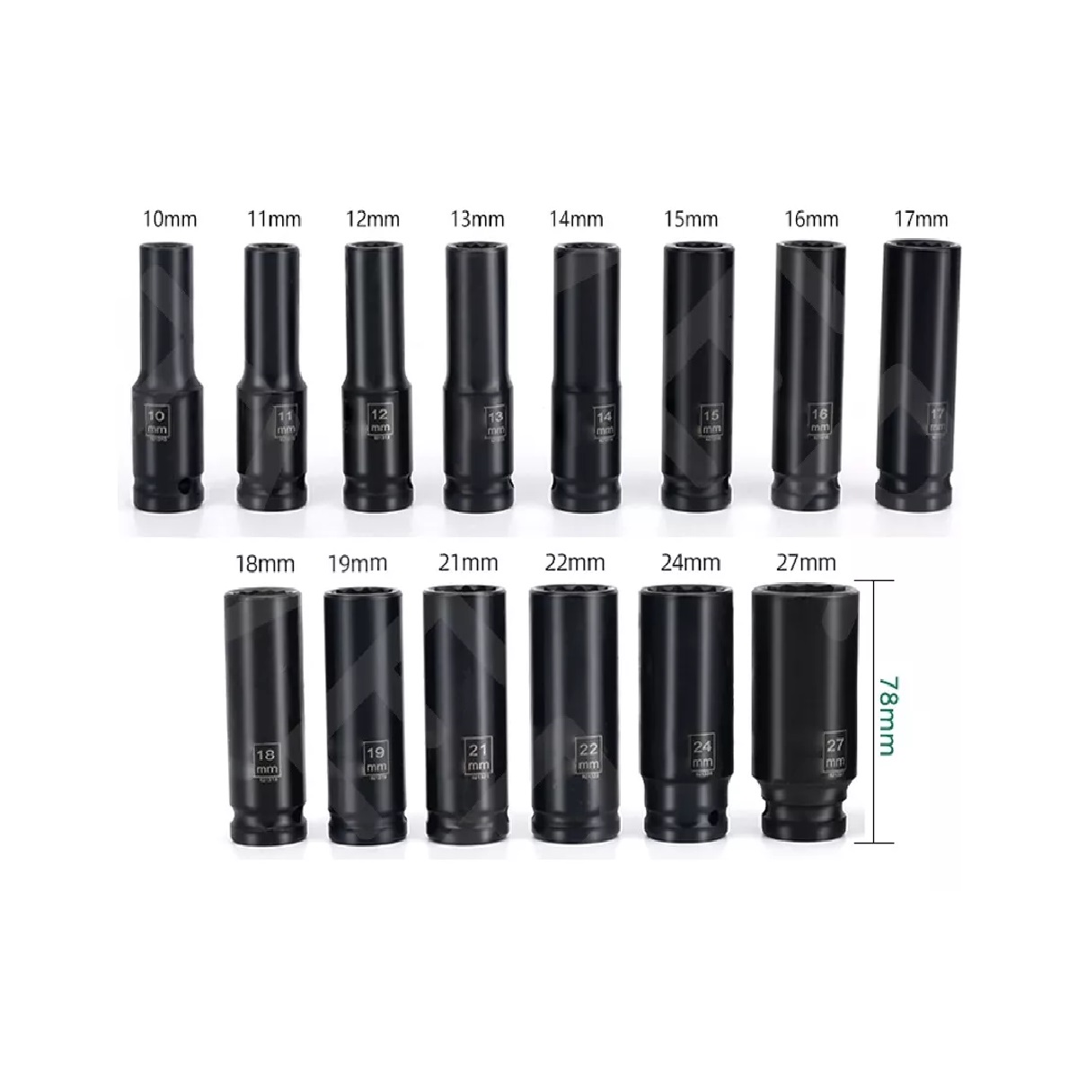 Juego De Datos Alto Impacto De Aire 1/2  Negro/Rojo 35 Piezas .