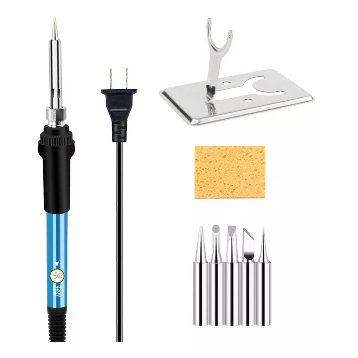 Kit Del Soldador, 60w Temperatura Ajustable, Puntas, Soporte.