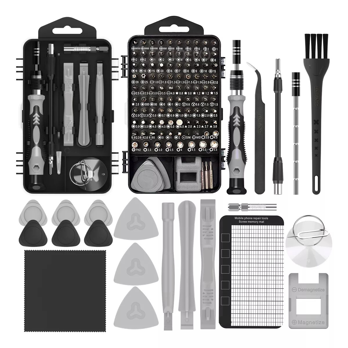 Juego De Desarmadores y Kit Destornilladores Negro 124 pz
