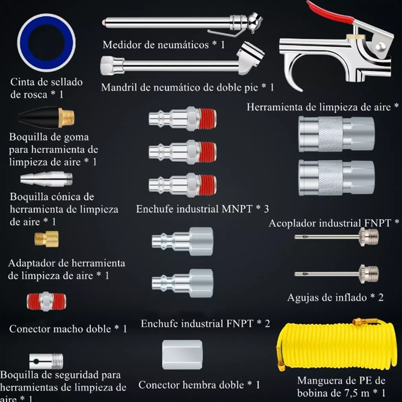 Kit De Accesorios Para Compresor De Aire, 20 Piezas